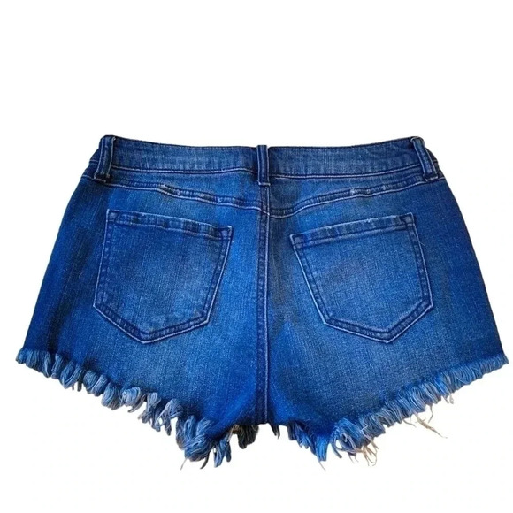 Harper Blue Jean Shorts - Womens - Size 27 - Embroidery Detail on Front Pockets - Picture 2 of 4